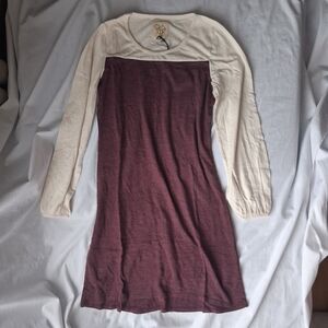 Chaser Long Sleeve Dress in Cream and Purple